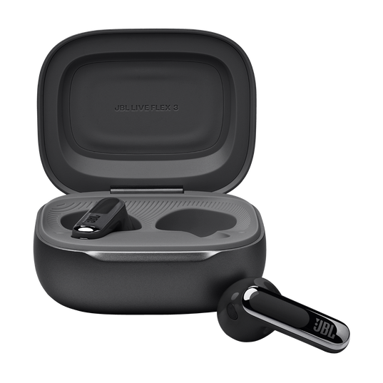 JBL Live Flex 3 - Black - True wireless noise-cancelling open-stick earbuds - Front